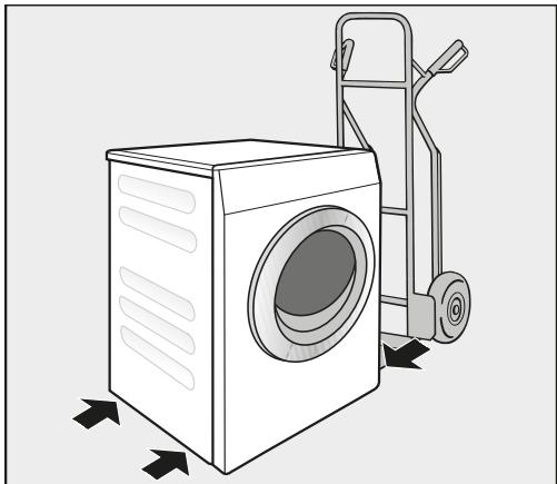 MIELE LaveLingEWM507DVSST - Transporter le lave-linge à l'aide d'un diable - 1