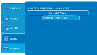 PEEKTON PK7400DVD - Definir le MOT de PASSE - 1