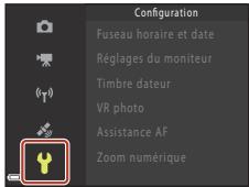 NIKON COOLPIX W300 - Sélectionnez une icône de menu et appuyez sur la commande Ⓞ. - 2