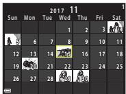 NIKON COOLPIX W300 - Visualisation par planche d'imagettes/affichage du calendrier - 5