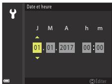 NIKON COOLPIX W300 - Réglez la date et l'heure actuelles et appuyez sur la commande ⓄK. - 1