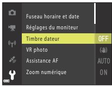 NIKON COOLPIX W300 - Sélectionnez une option de menu et appuyez sur la commande Ⓞ. - 2