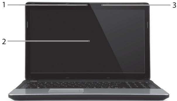 PACKARD BELL EASYNOTE TE7OBH-31BB - VUE supérieure - affichage - 1