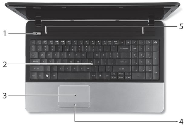 PACKARD BELL EASYNOTE TE7OBH-31BB - VUE supérieure - affichage - 2