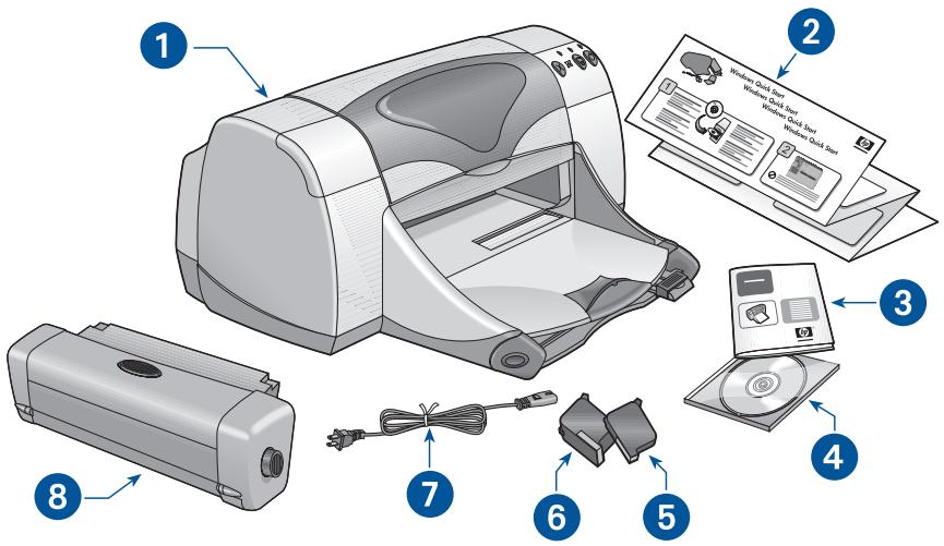 HEWLETT PACKARD 6455 - Composants figurant dans le carton d'origine de l'imprimante - 1