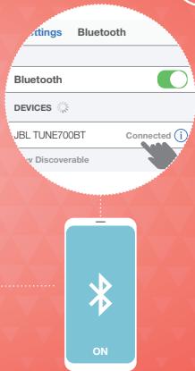 Bluetooth Bluetooth DEVICES JUBL TUNE700BT Connected My Discoverable ON