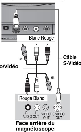 PANASONIC DMR-EX88EF-K - Connexion d'un magnétoscope à l'aide de connecteurs AUDIO/VIDEO ou connecteurs S VIDEO - 2