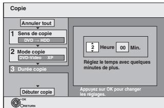 PANASONIC DMR-EX88EF-K - ■ Réglages de copie en fonction de la durée définie - 1