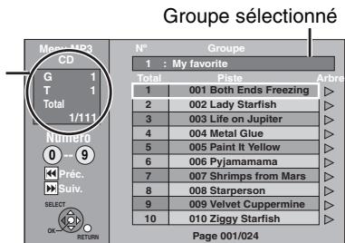 PANASONIC DMR-EX88EF-K - Montrez l'écran Menu MP3. - 1