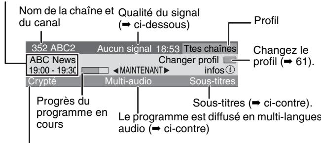 PANASONIC DMR-EX88EF-K - Information du canal numérique - 1