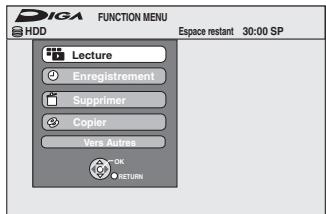 PANASONIC DMR-EX88EF-K - Appuyez sur [FUNCTION MENU]. - 1
