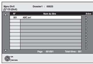 PANASONIC DMR-EX88EF-K - Montrez l'écran Menu DivX. - 1