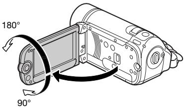 CANON FS305 - Ouvrez I'ecran LCD de 90 degrés. - 1