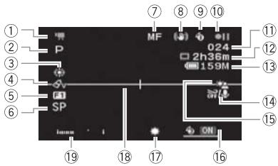 CANON FS305 - Affichages sur I'ecran - 1
