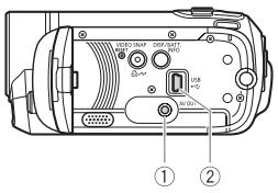 CANON FS305 - Prises sur le caméscope - 1