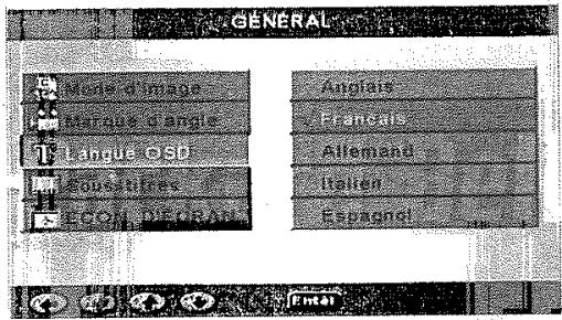 GÉNÉRAL Mode d' image Langue d' angle Langue QSD ÉCON DÉORAN Anglais Français Allemand Italien Espagnol