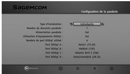 SAGEMCOM BPRSI88-250 HD - Configuration de la parabole - 1
