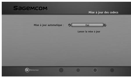 SAGEMCOM BPRSI88-250 HD - Mise à jour des codecs - 1