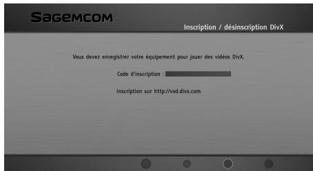 SAGEMCOM BPRSI88-250 HD - Inscription / désinscription DivX - 1