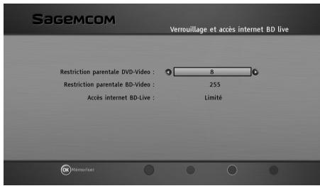 SAGEMCOM BPRSI88-250 HD - Verrouillage et accès internet BD live - 1
