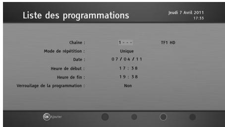 SAGEMCOM BPRSI88-250 HD - Programmer manuellement un enregistrement - 1