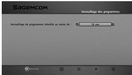 SAGEMCOM BPRSI88-250 HD - Verrouillage des programmes - 1