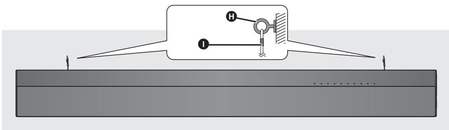 PANASONIC SC-HTB170 - Sécurisez la cordelette au mur. - 1