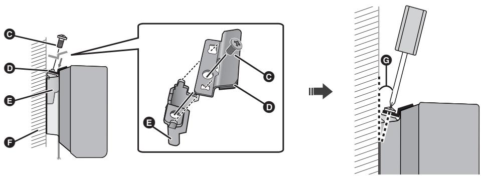 PANASONIC SC-HTB170 - Vissez le support de sécurité sur les supports du montage muraux. - 1
