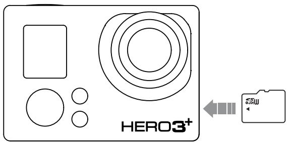 GOPRO HD HERO3+ BLK ED - Pour insérer une carte SD : - 1