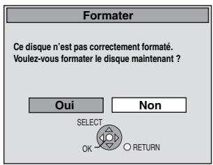 PANASONIC DMR-EX769 - Lorsque l'écran de confirmation de formatage est affiché - 1