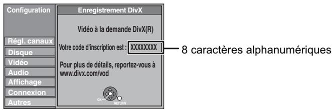 PANASONIC DMR-EX769 - Affichage du code d'enregistrement de l'appareil. - 1