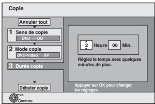 PANASONIC DMR-EX769 - Réglages de copie en fonction de la durée définie - 1
