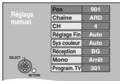 PANASONIC DMR-EX769 - Pour changer individuellement l'accord d'une chaîne - 1