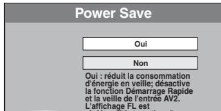 PANASONIC DMR-EX769 - Appuyez sur [, ] pour sélectionner "oui" ou "non" quand le menu du paramétrage "power save" apparait, et appuyez sur [OK]. - 1