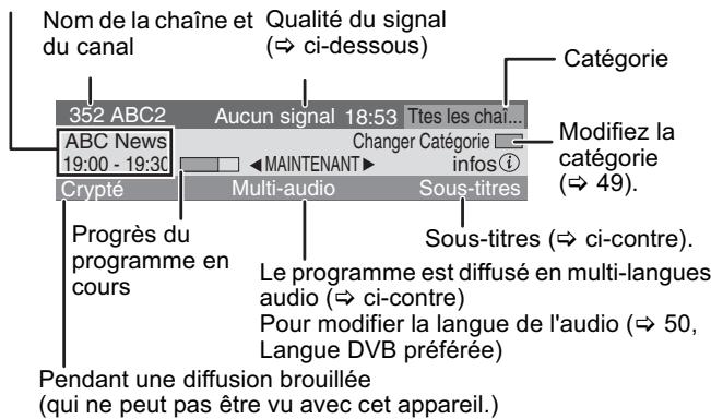 PANASONIC DMR-EX769 - Information du canal numérique - 1
