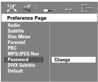 PHILIPS HTS5000W - Modification du mot de passe - 1