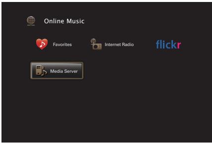 MARANTZ A8802 - Utilisez △▽◀▷ pour sélectionner “Media Server”, puis appuyez sur ENTER. - 1