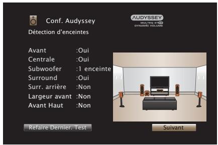 MARANTZ A8802 - Lorsque l'enceinte détectée est affichée, sélectionnez "Suivant" puis appuyez sur ENTER. - 1