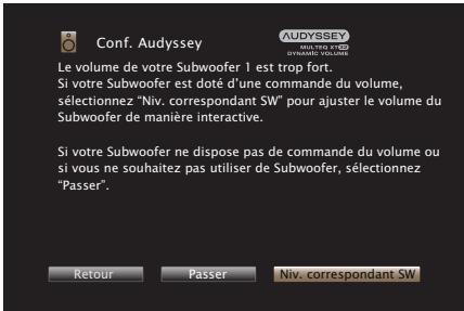 MARANTZ A8802 - ■ Message d'erreur concernant le niveau du subwoofer et modalités d'ajustement - 1