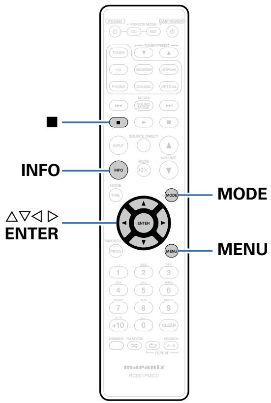 MARANTZ CD6005 - Plan du menu - 1