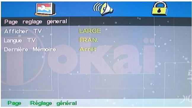 TOKAI LCD191W/MPEG2 - Utilisation du menu réglage système - 1
