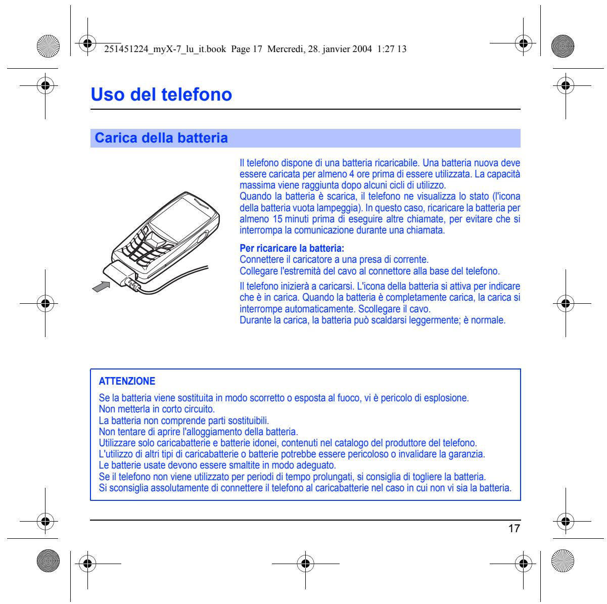 SAGEM myX-7_lu_2e-3ecouv_it.fim - Installazione della carta SIM e della batteria - 4
