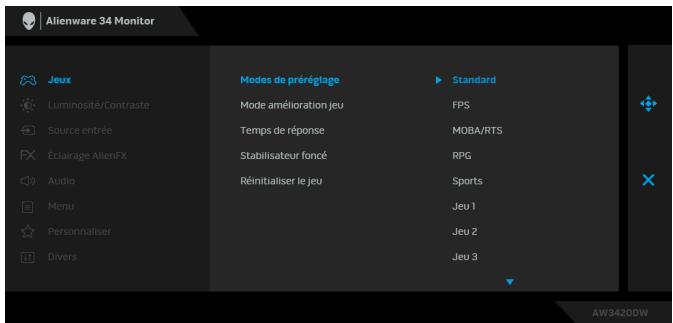 DELLECRAN W3420DW - Modes de préréglage - 1