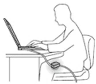 LENOVO PC portable - Protégez-vous contre la chaleur que dégage le boîtier d'alimentation. - 1