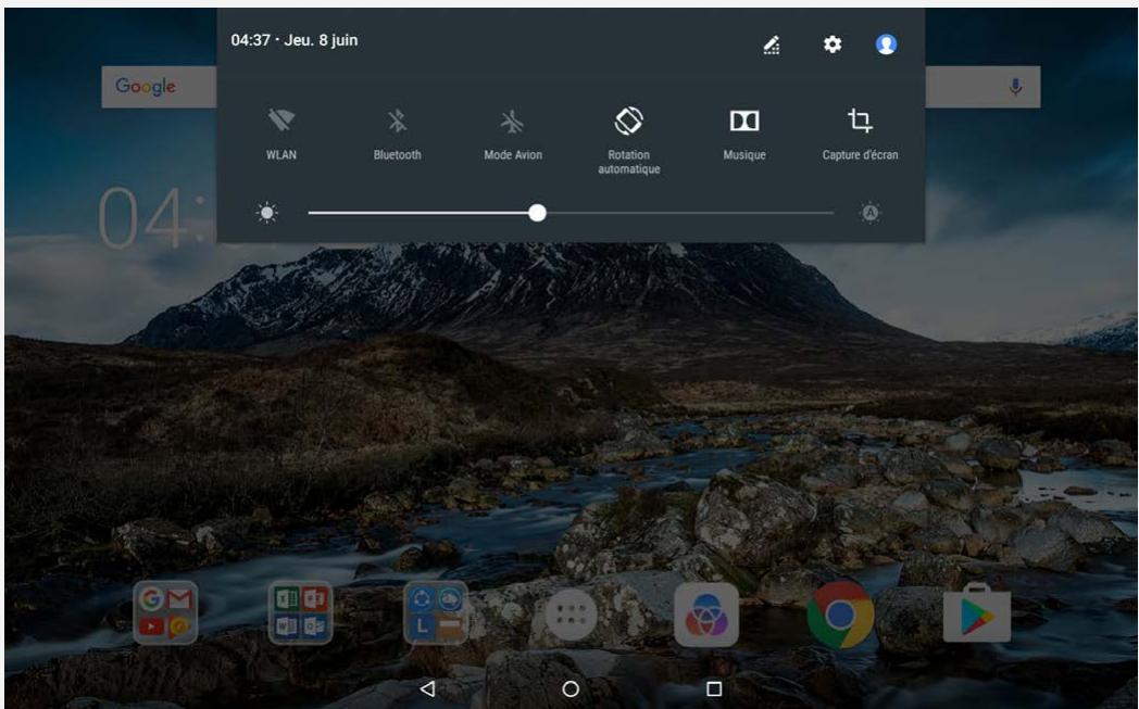 LENOVO TAB 4X304F - Notifications et paramètres rapides - 1