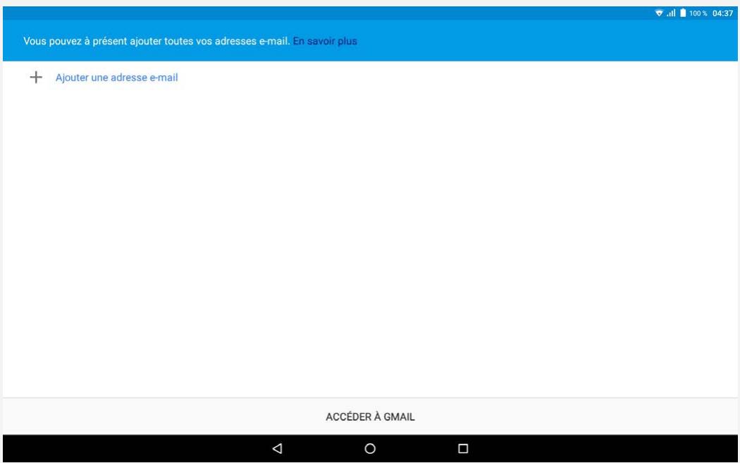LENOVO TAB 4X304F - Configuration d'un compte gmail - 1