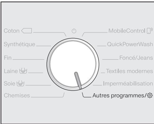 MIELE W1 SpeedCare - Ouvrir le menu réglages - 1
