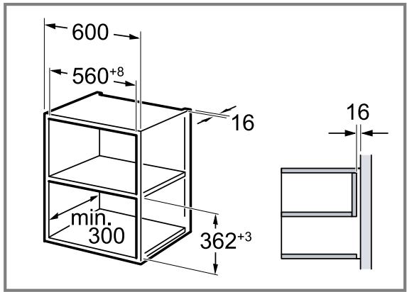BOSCH BFL423MBO0 - Cotes d'encastrement dans le meuble haut - 1