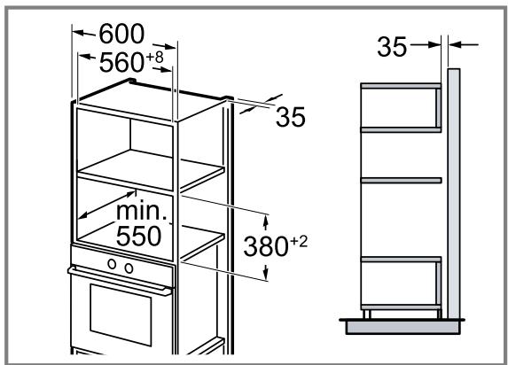 BOSCH BFL423MBO0 - Misure d'incasso nel mobile a colonna - 1