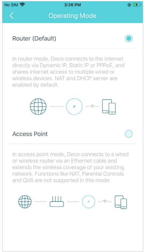 TP-LINK DECO E4(3-PACK)(EU) - Change the operating mode - 1